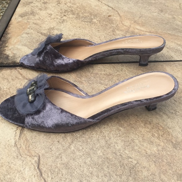 SimplyVera Vera Wang Sorbet Graphite Heels Sz 8.5 - Picture 2 of 8